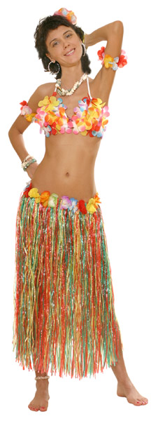 Островитянка, гавайский костюм, папуаска,  гавайская вечеринка, море, прокат.